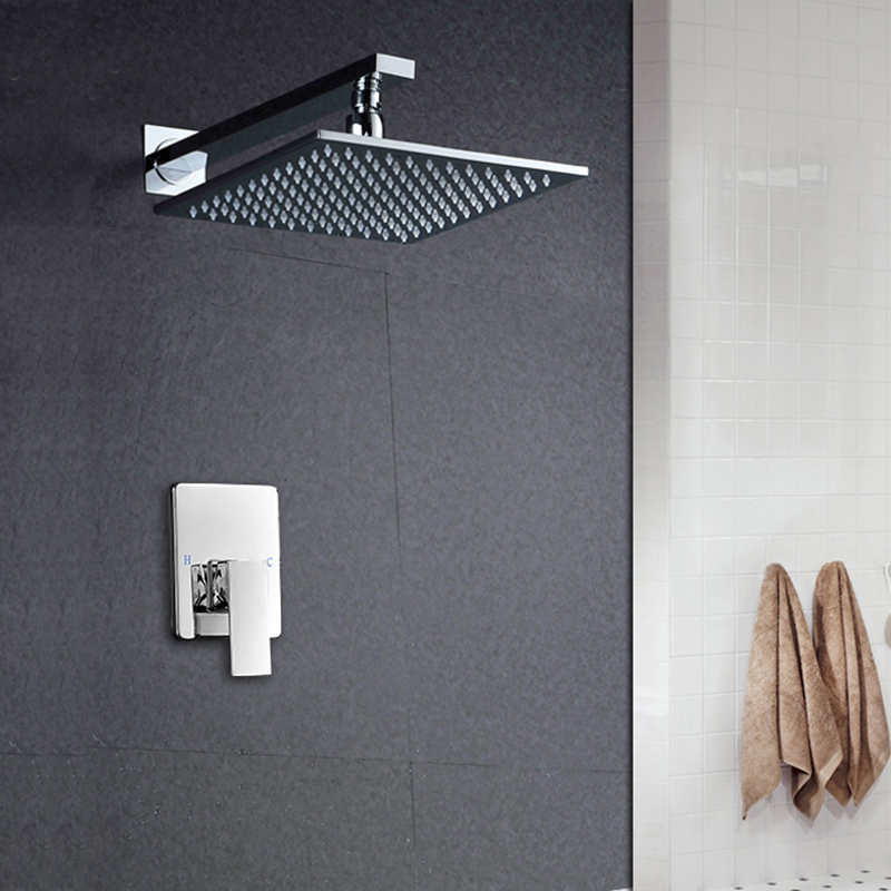 Amancio Wall Chrome Finish Mounted LED Shower Set 